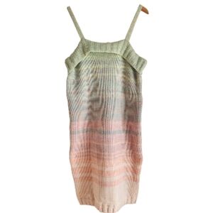 525 America Straight Green‎ And Pink Pastel Knit Sweater Dress L